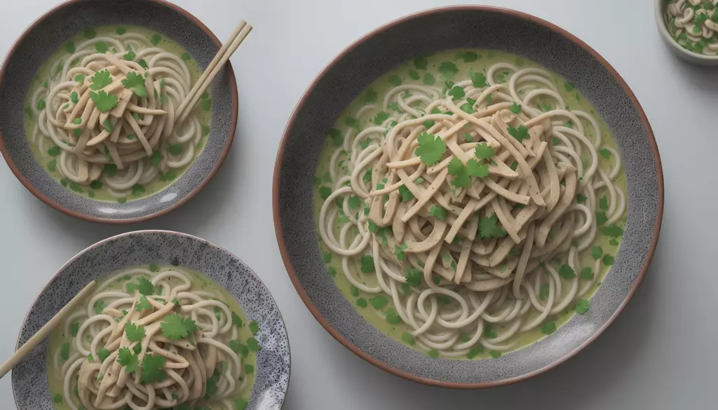 Collage of Thai green curry, Moroccan tagine, and Japanese ramen